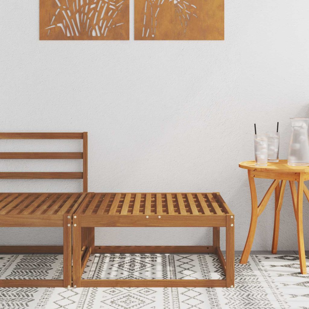 Ulkojalkopöytä Tiheä akasiapuu Luonnollinen 79 x 79 x 37 cm