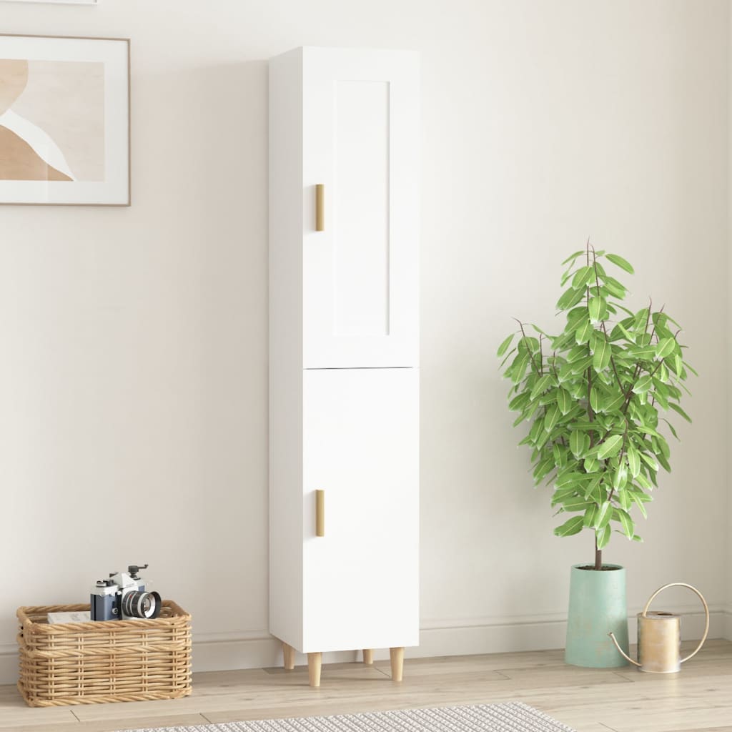 Kaappi valkoinen 35x34x180 cm tekninen puu