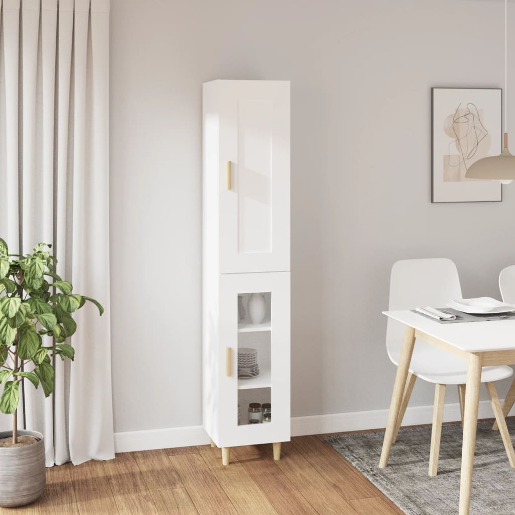 Kaappi valkoinen 35x34x180 cm tekninen puu