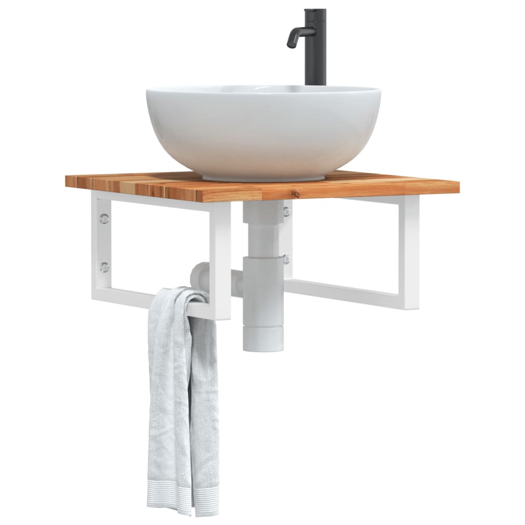 Pesuallashylly seinälle teräs ja täysi akasiapuu