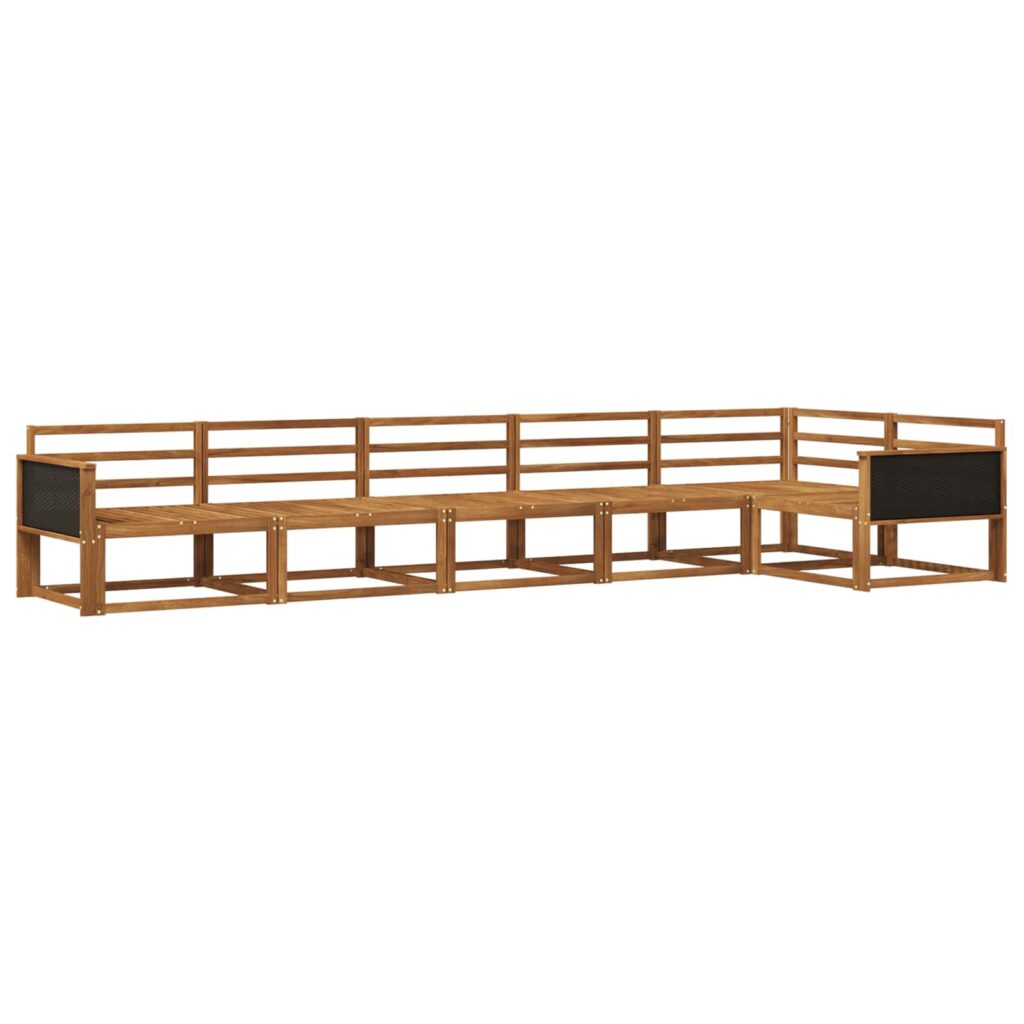 Ulkosohvakokoelma 6 pcs Luonnollinen Tiheä akasiapuu