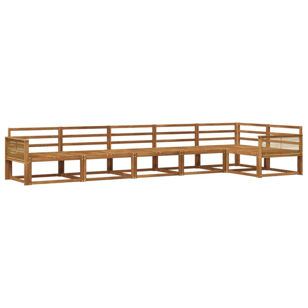 Ulkosohvakokoelma 6 pcs Luonnollinen Tiheä akasiapuu