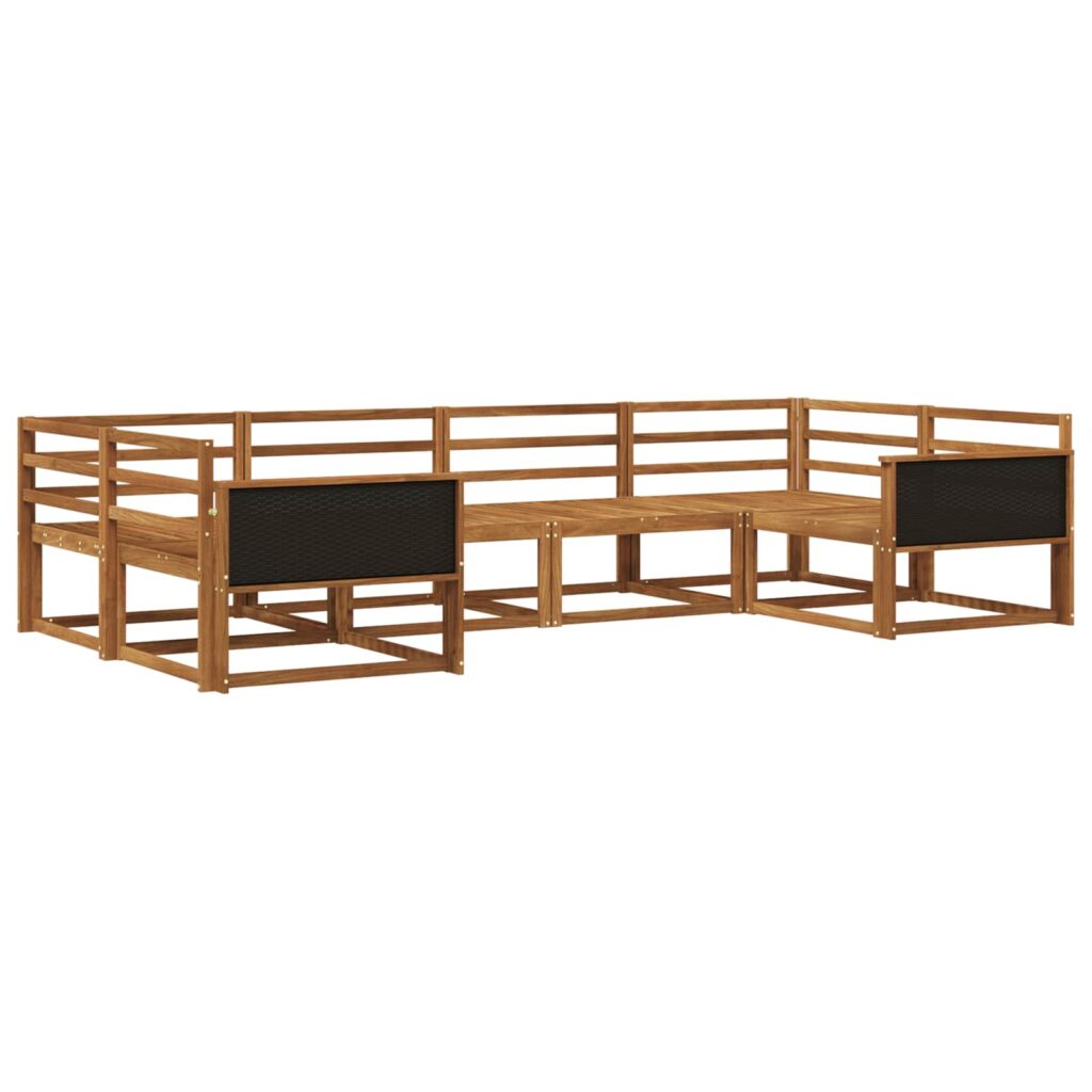 Ulkosohvakokoelma 6 pcs Luonnollinen Tiheä akasiapuu