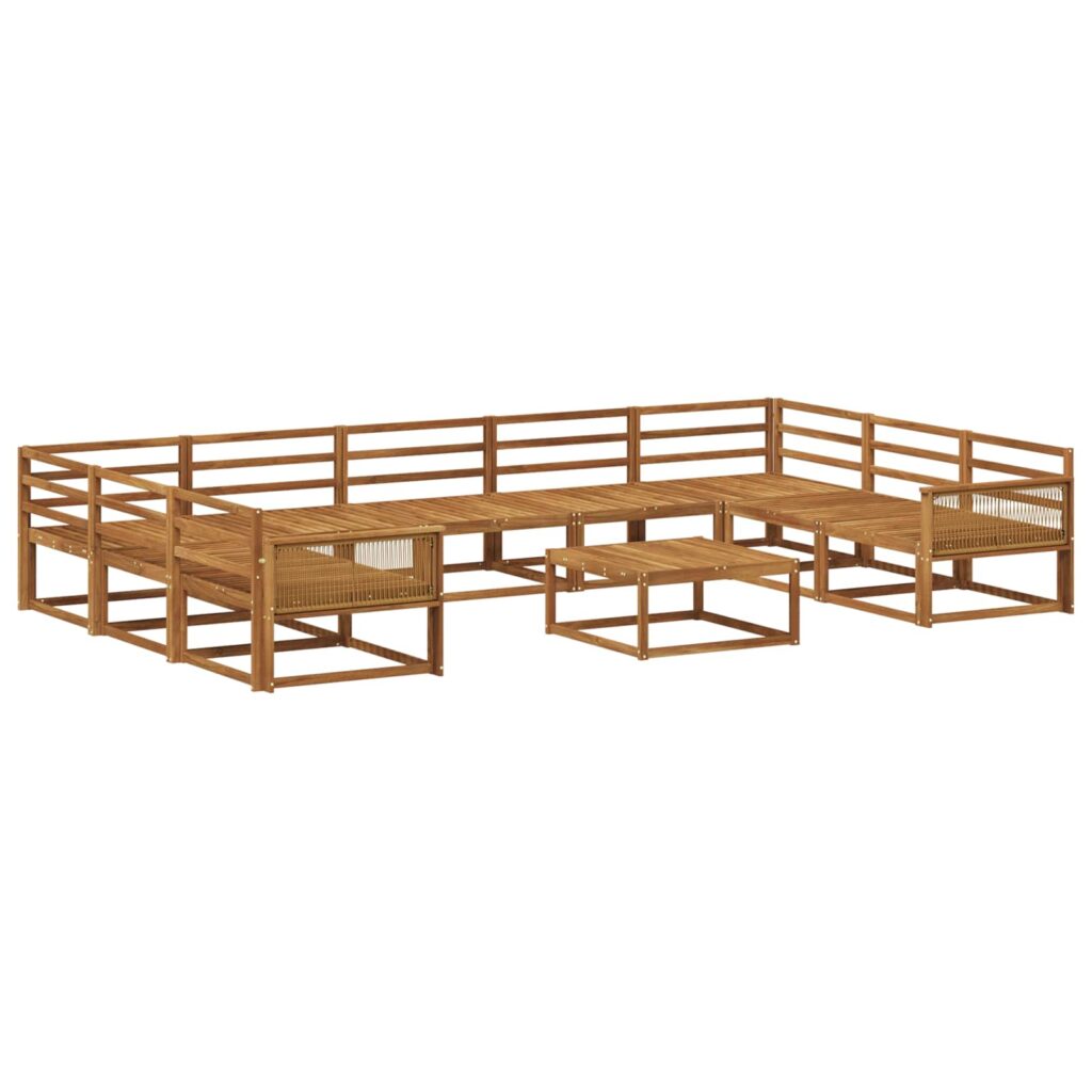Ulkosohvakokoelma 10 pcs Luonnollinen Tiheä akasiapuu