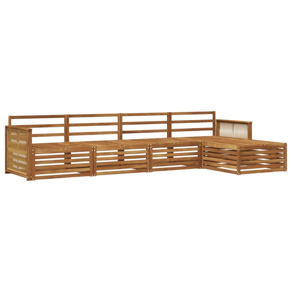 Ulkosohvakokoelma 5 pcs Luonnollinen Tiheä akasiapuu