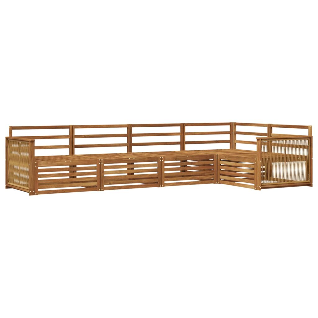 Ulkosohvakokoelma 5 pcs Luonnollinen Tiheä akasiapuu