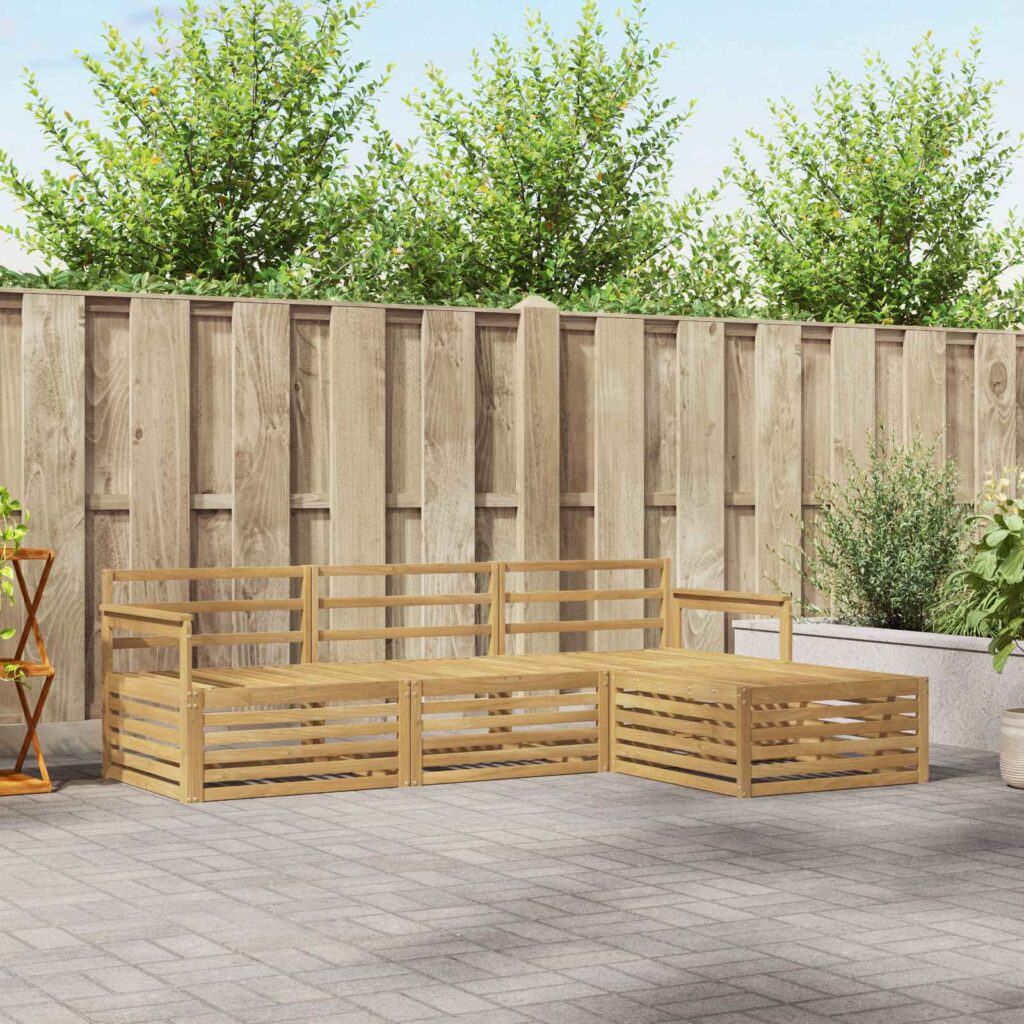 Ulkosohvakokoelma 5 pcs Tiheä akasiapuu