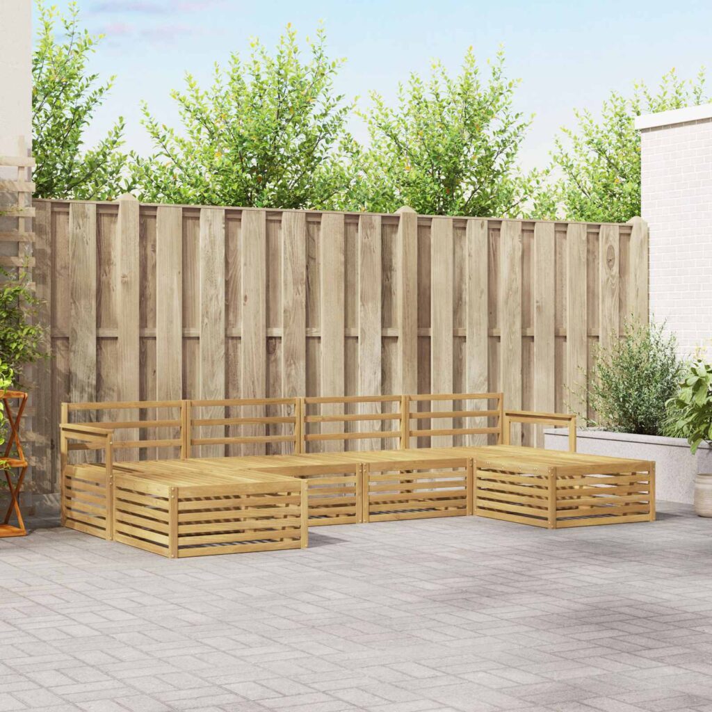 Sohvasarjat 6 pcs valkoinen Tiheä akasiapuu