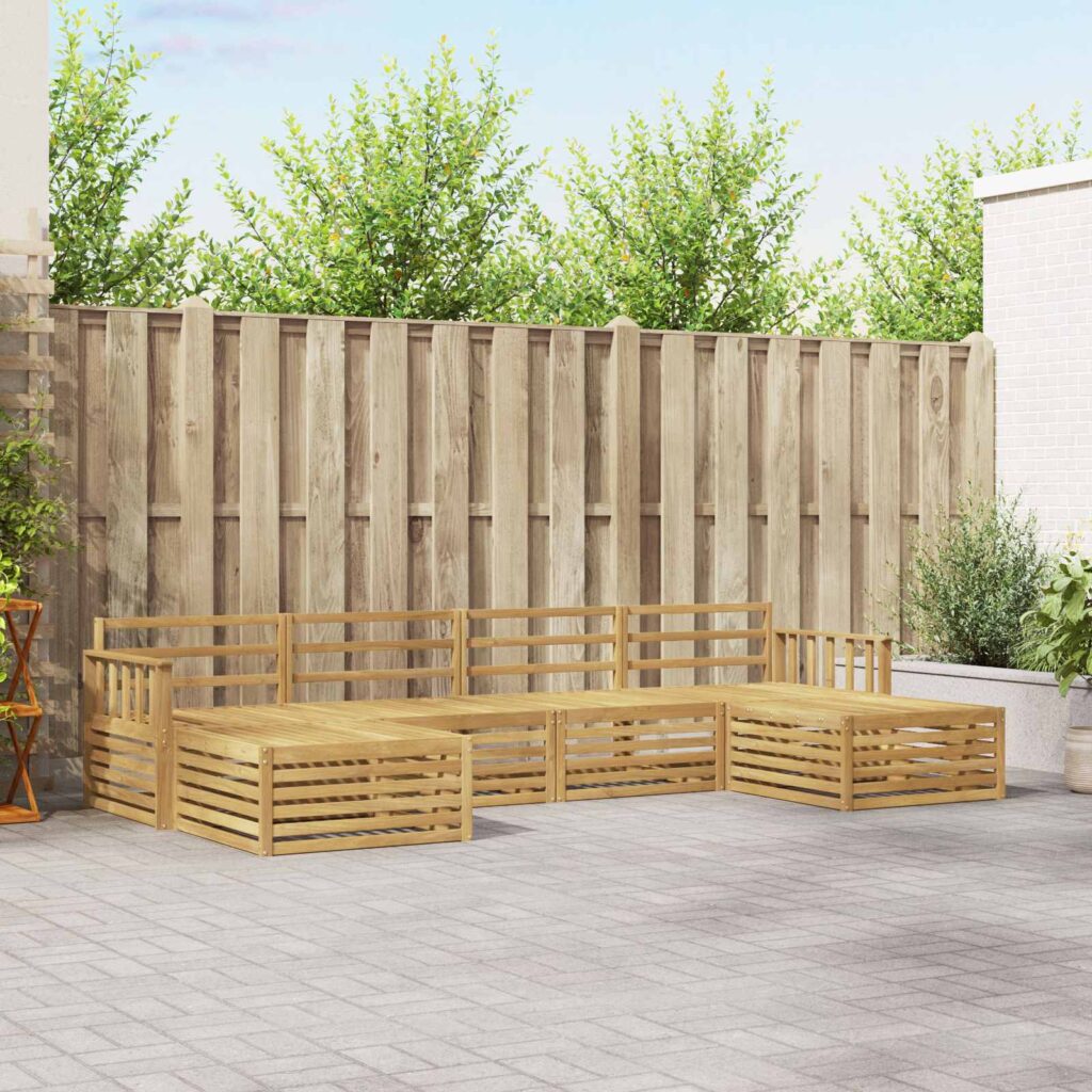 Sohvasarjat 6 pcs valkoinen Tiheä akasiapuu