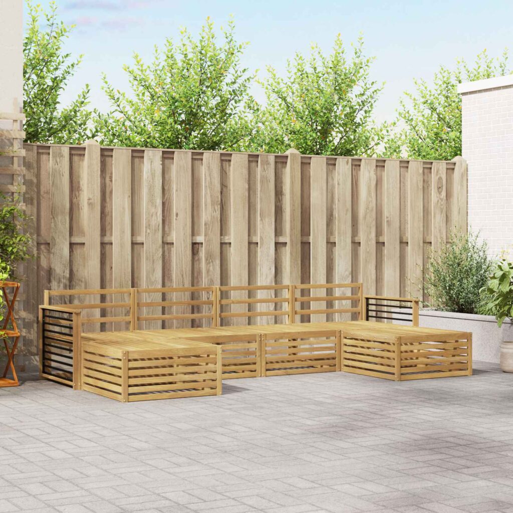 Sohvasarjat 6 pcs valkoinen Tiheä akasiapuu