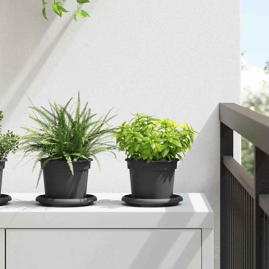 Kasviruukut 6 pcs Musta Ø 12,5 x 10 cm Muovi