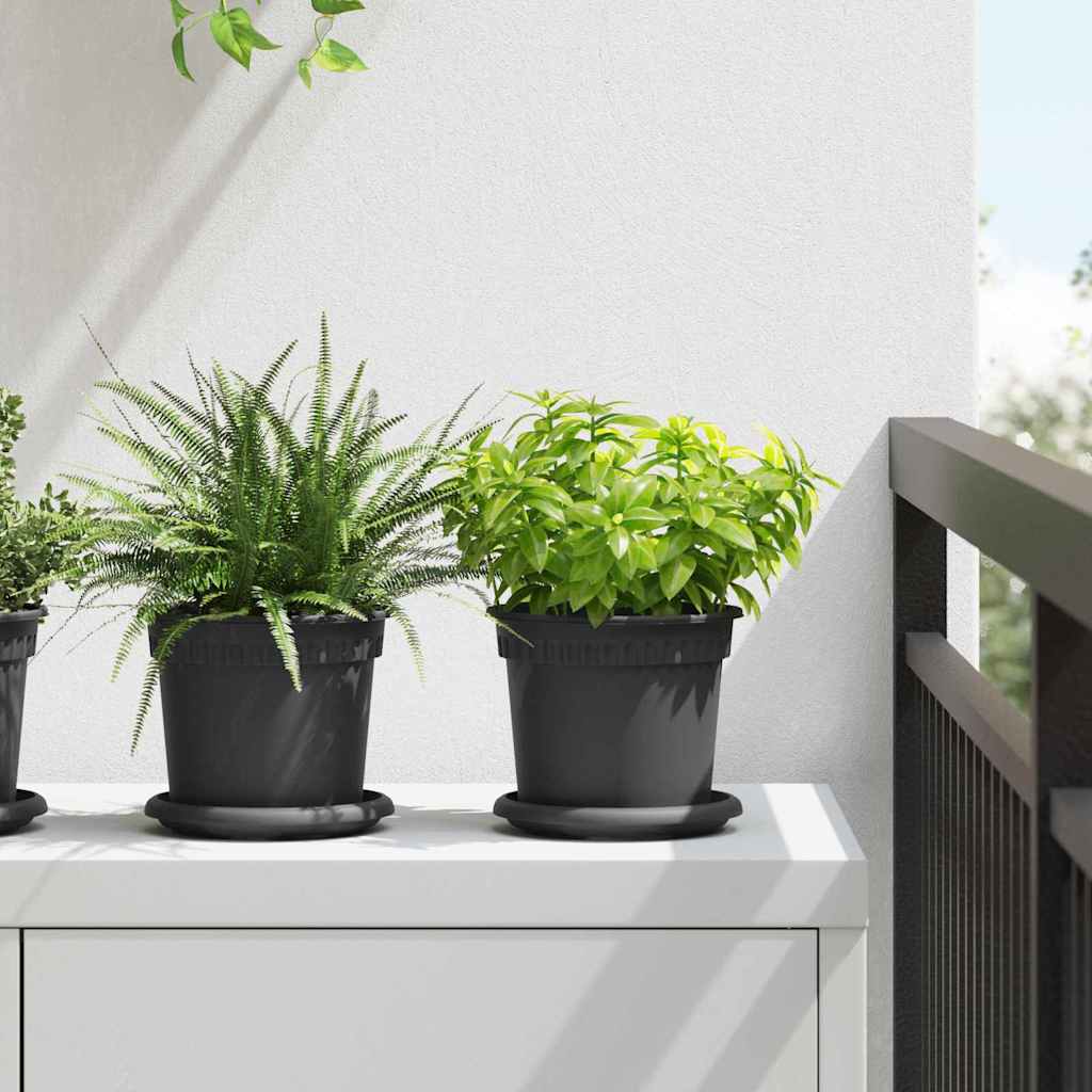 Kasviruukut 6 pcs Musta Ø 15 x 12 cm Muovi