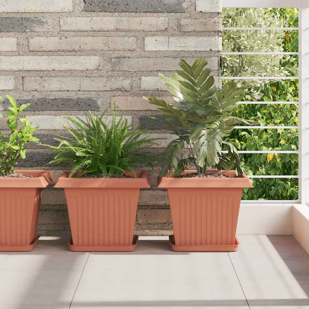 Kasviruukut 24 pcs Tiilenpunainen 28,5 x 28,5 x 22 cm Muovi