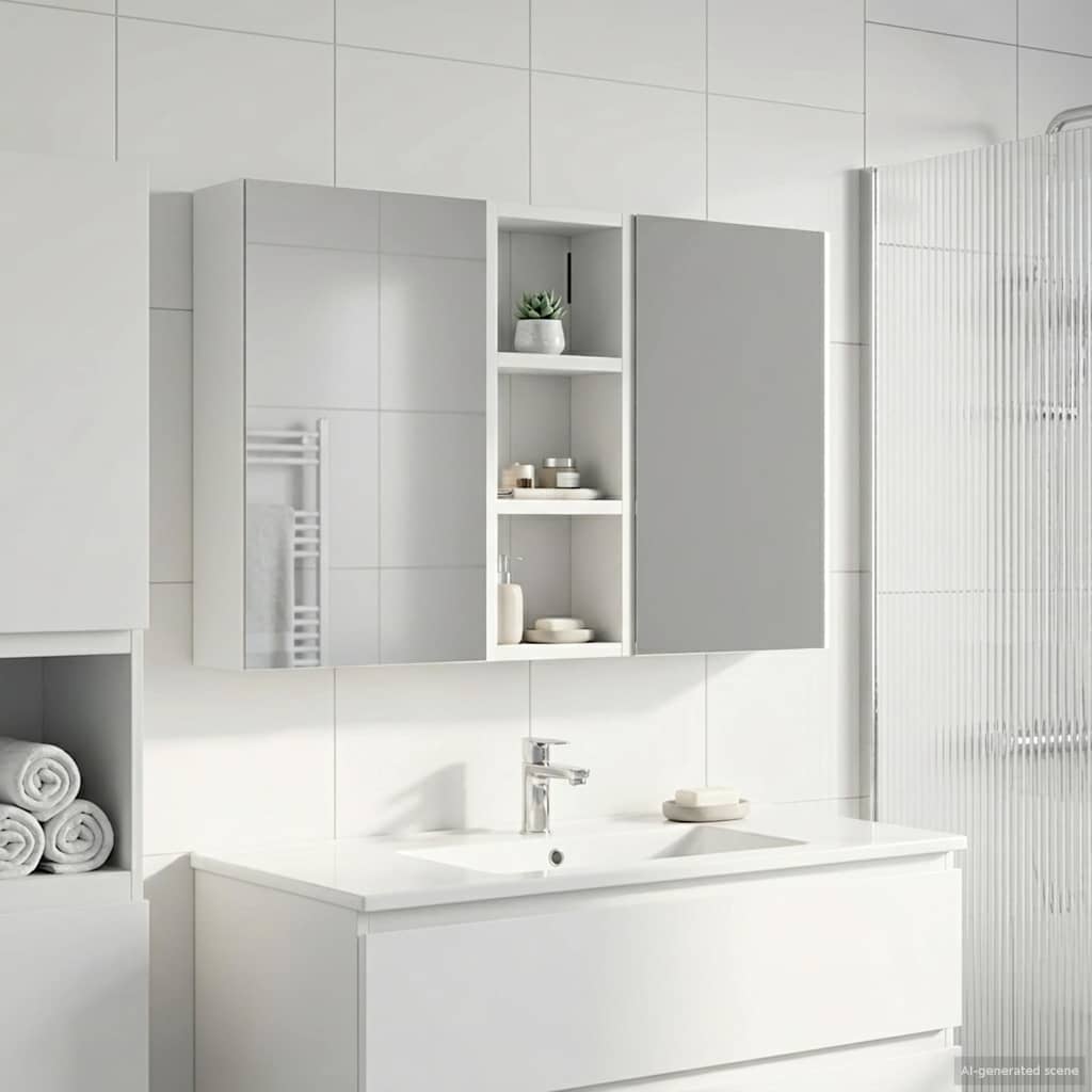 Kylpyhuoneen kaappisetti 3 pcs 80 x 10,5 x 50 cm Tekninen puu