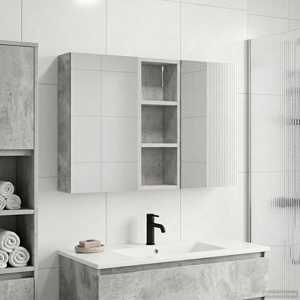 Kylpyhuoneen kaappisetti 3 pcs 80 x 10,5 x 50 cm Tekninen puu