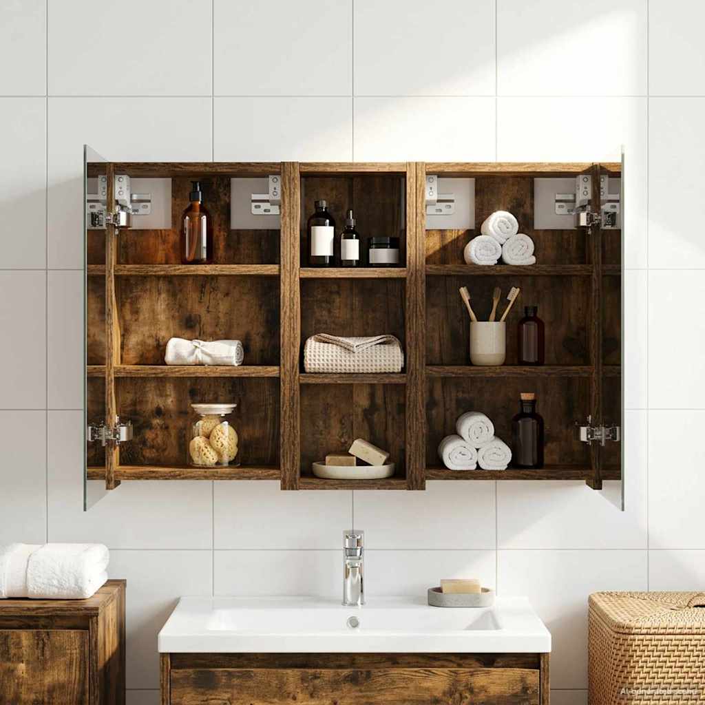 Kylpyhuoneen kaappisetti 3 pcs 80 x 10,5 x 50 cm Tekninen puu