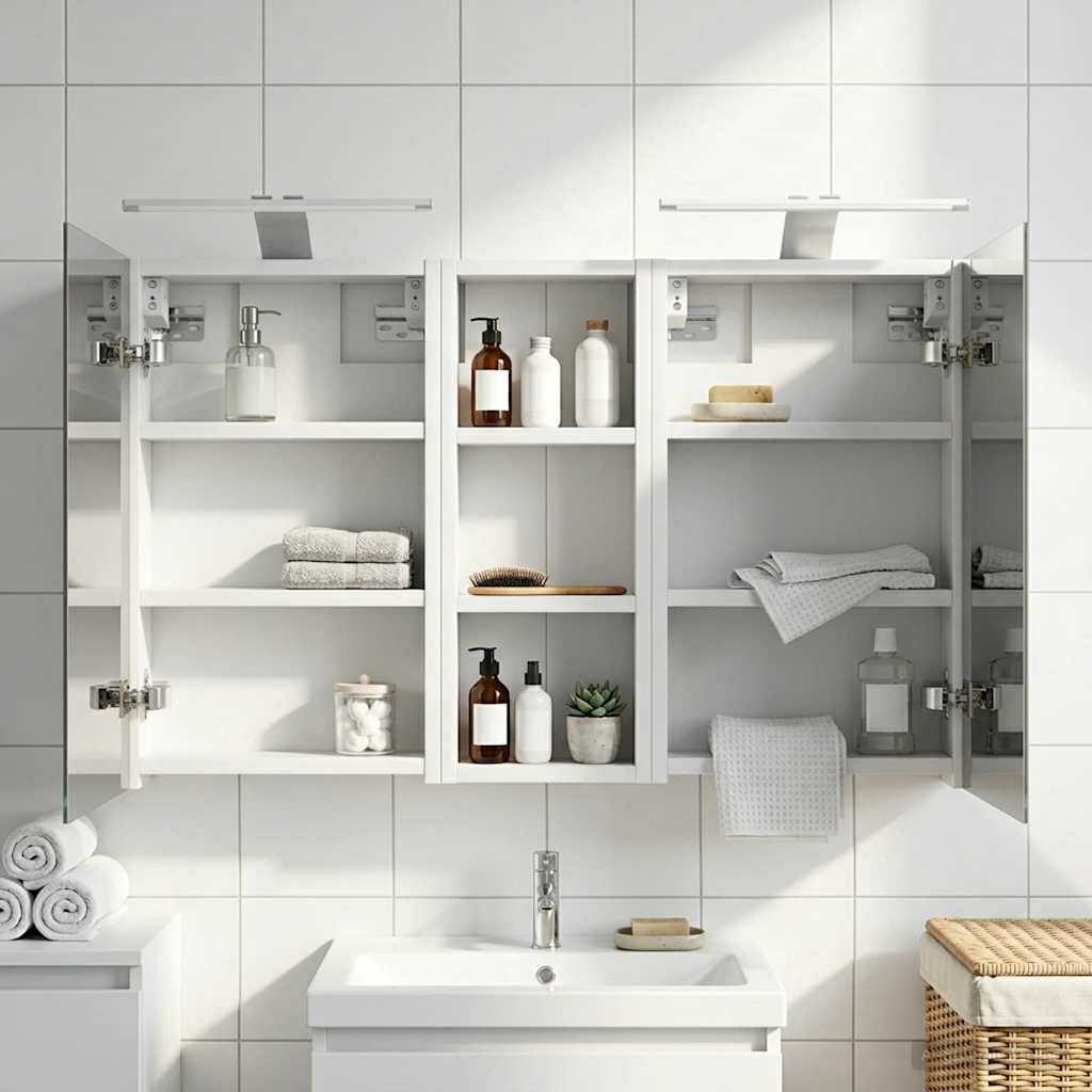 Kylpyhuoneen kaappisetti 3 pcs 80 x 10,5 x 50 cm Tekninen puu