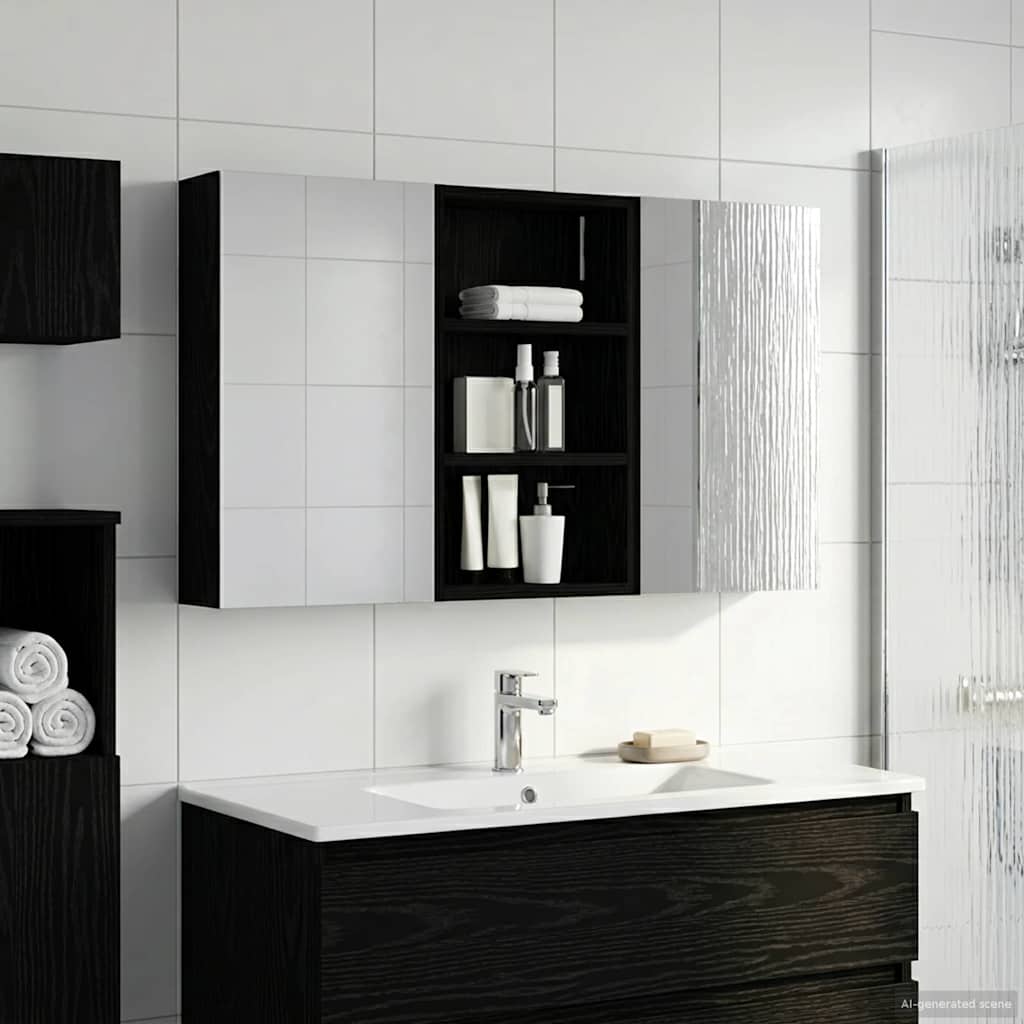 Kylpyhuoneen kaappisetti 3 pcs 90 x 10,5 x 50 cm Tekninen puu