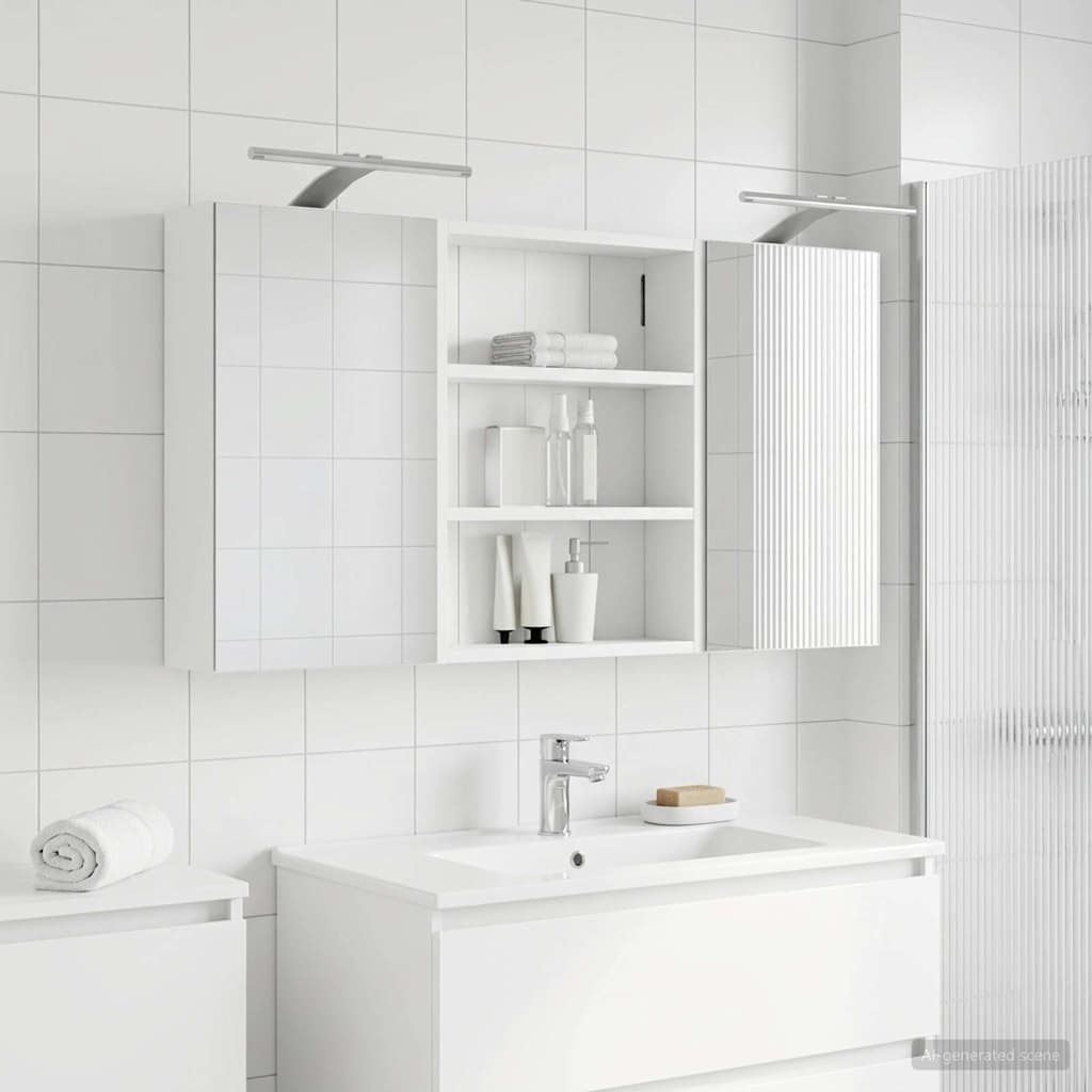 Kylpyhuoneen kaappisetti 3 pcs 100 x 10,5 x 50 cm Tekninen puu