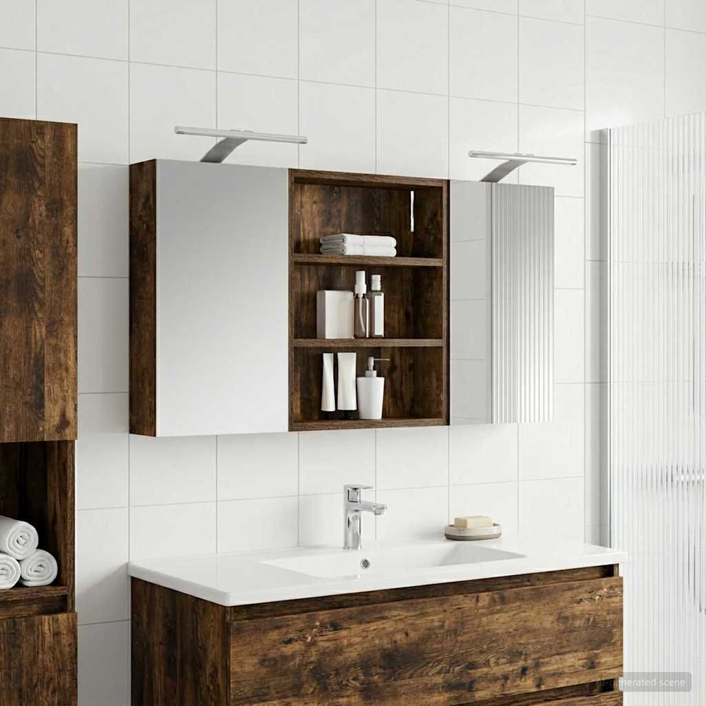 Kylpyhuoneen kaappisetti 3 pcs 100 x 10,5 x 50 cm Tekninen puu