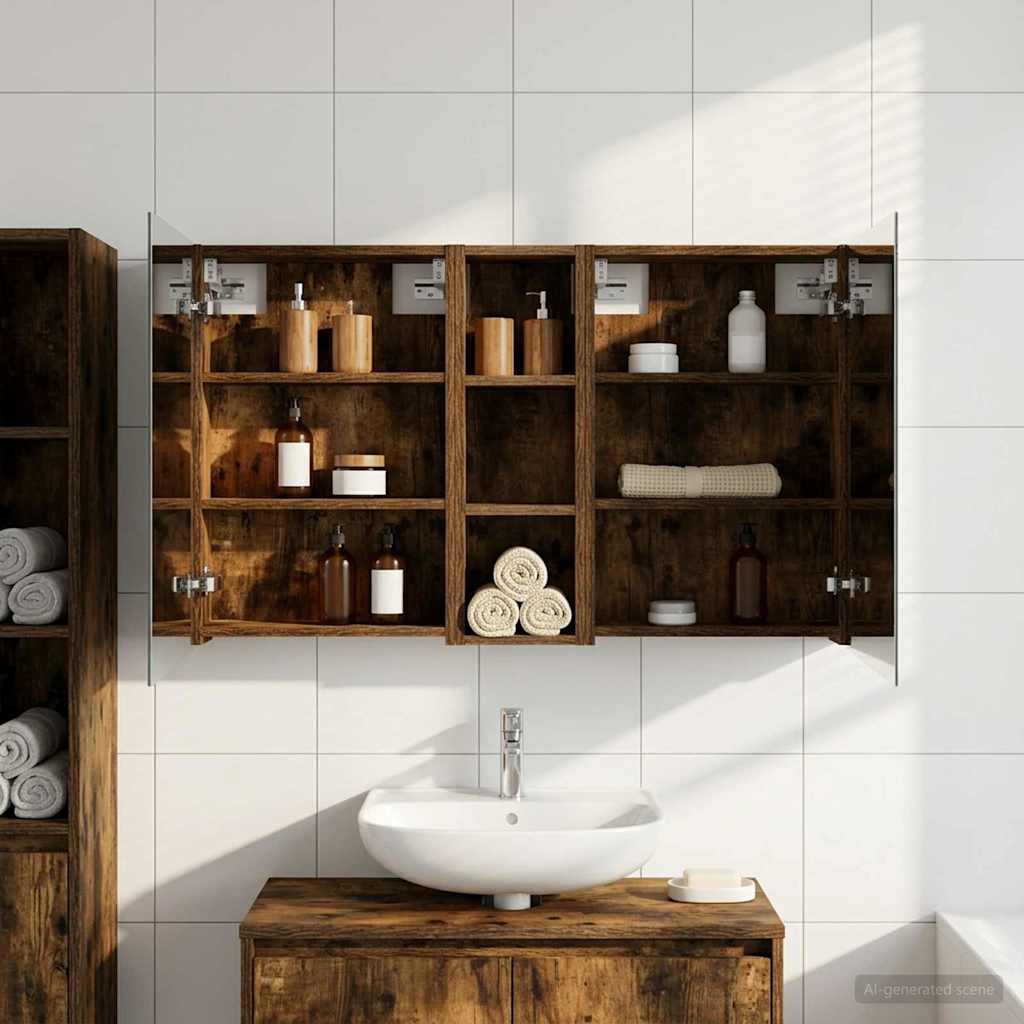 Kylpyhuoneen kaappisetti hyllyllä 3 pcs 100 x 10,5 x 60,5 cm