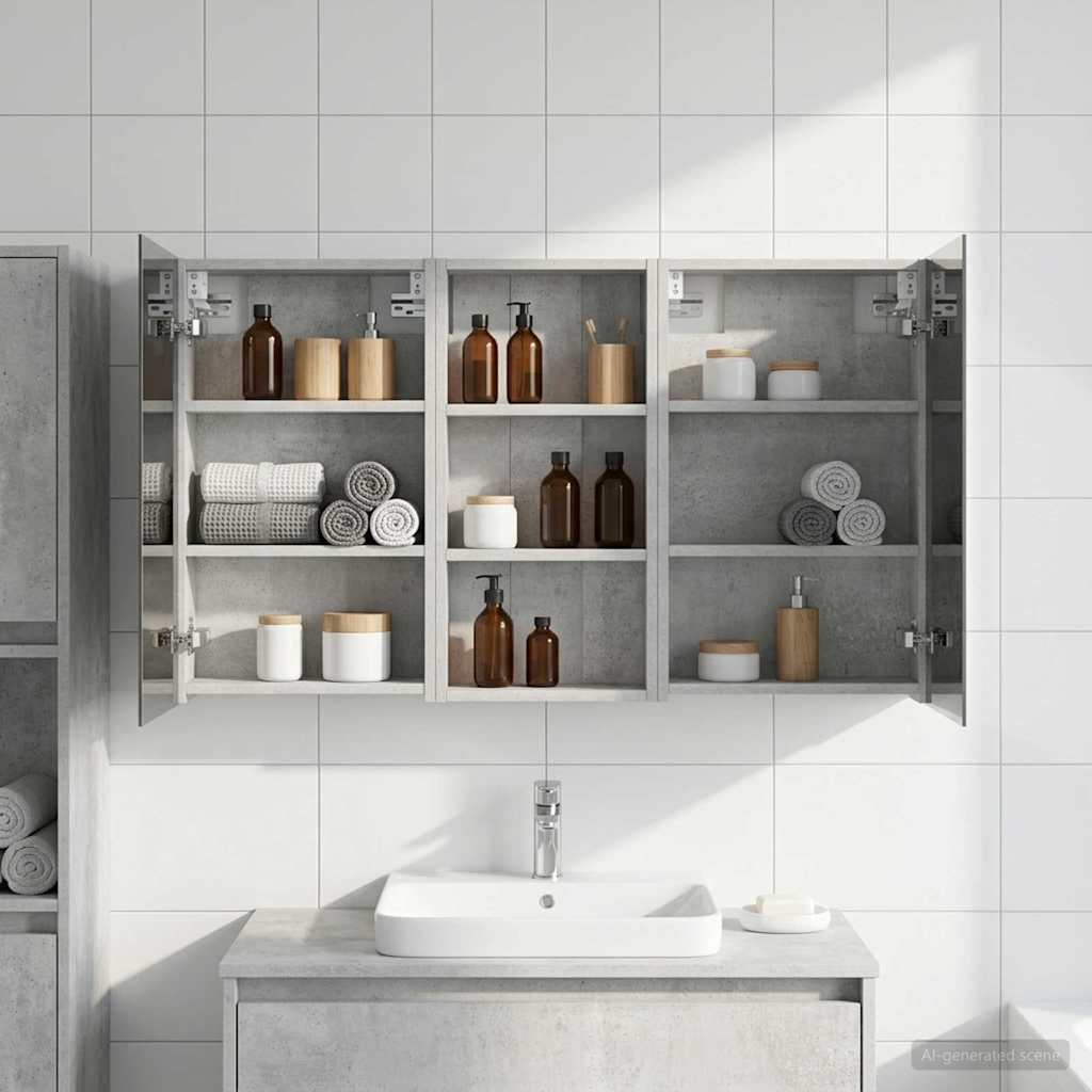 Kylpyhuoneen kaappisetti hyllyllä 3 pcs 110 x 10,5 x 60,5 cm