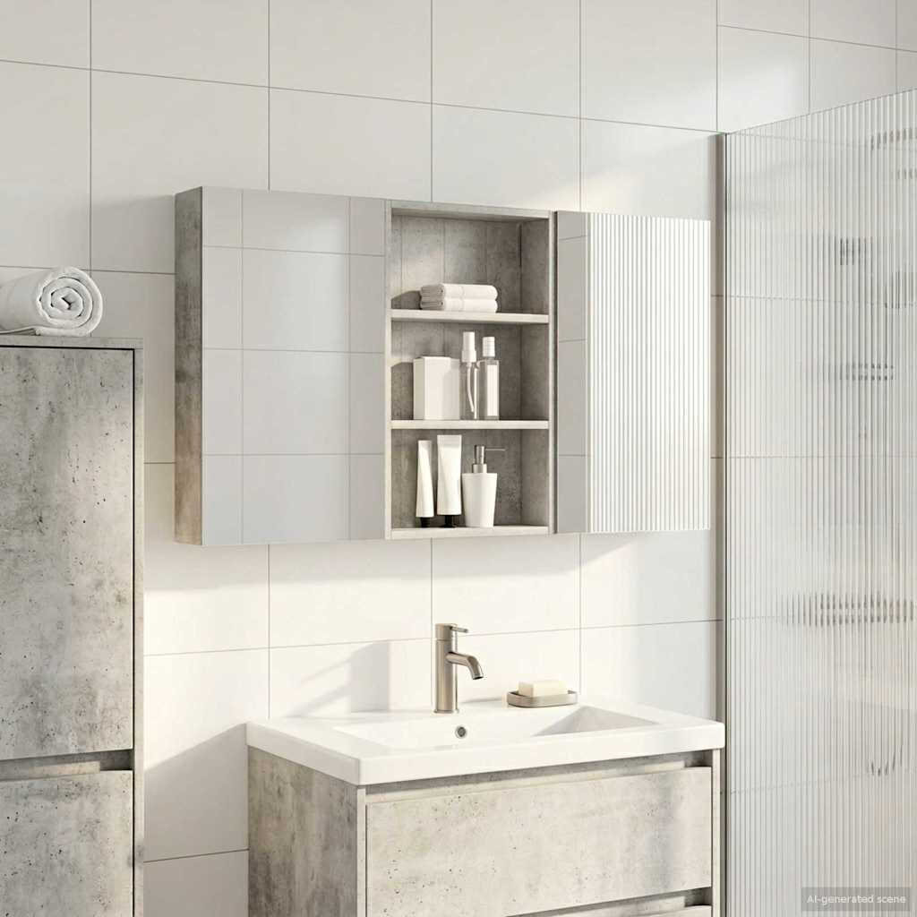 Kylpyhuoneen kaappisetti hyllyllä 3 pcs 120 x 10,5 x 60,5 cm