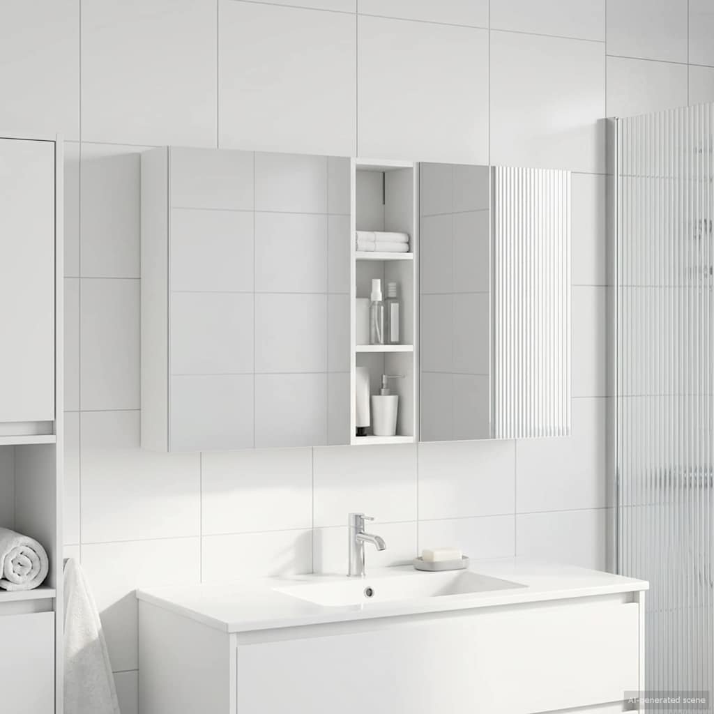 Kylpyhuoneen kaappisetti 3 pcs 120 x 14,5 x 70 cm Tekninen puu