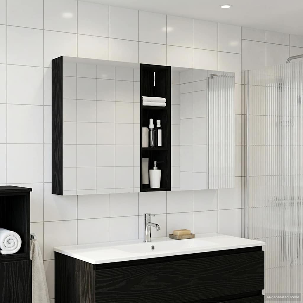 Kylpyhuoneen kaappisetti 3 pcs 120 x 14,5 x 70 cm Tekninen puu