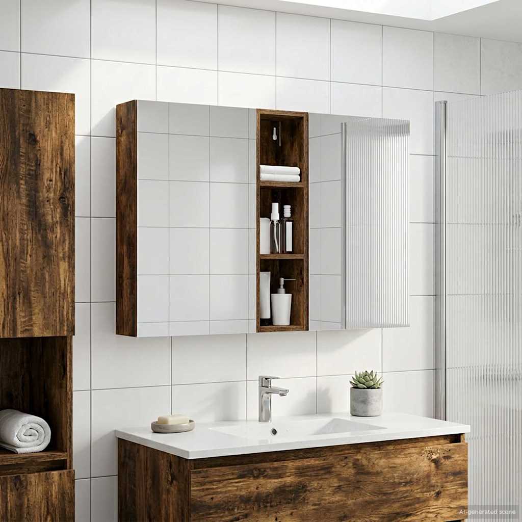 Kylpyhuoneen kaappisetti 3 pcs 120 x 14,5 x 70 cm Tekninen puu