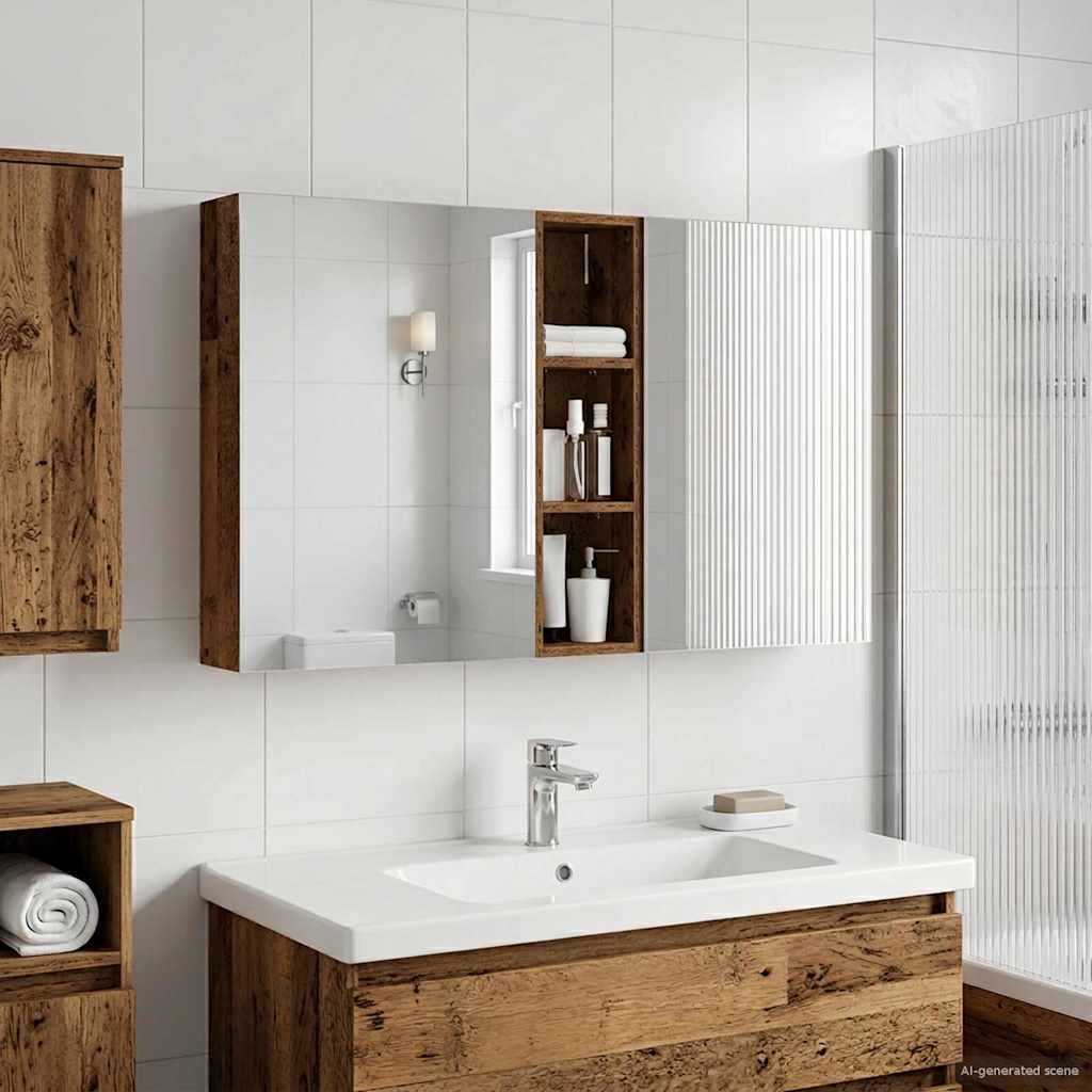 Kylpyhuoneen kaappisetti 3 pcs 120 x 14,5 x 70 cm Tekninen puu