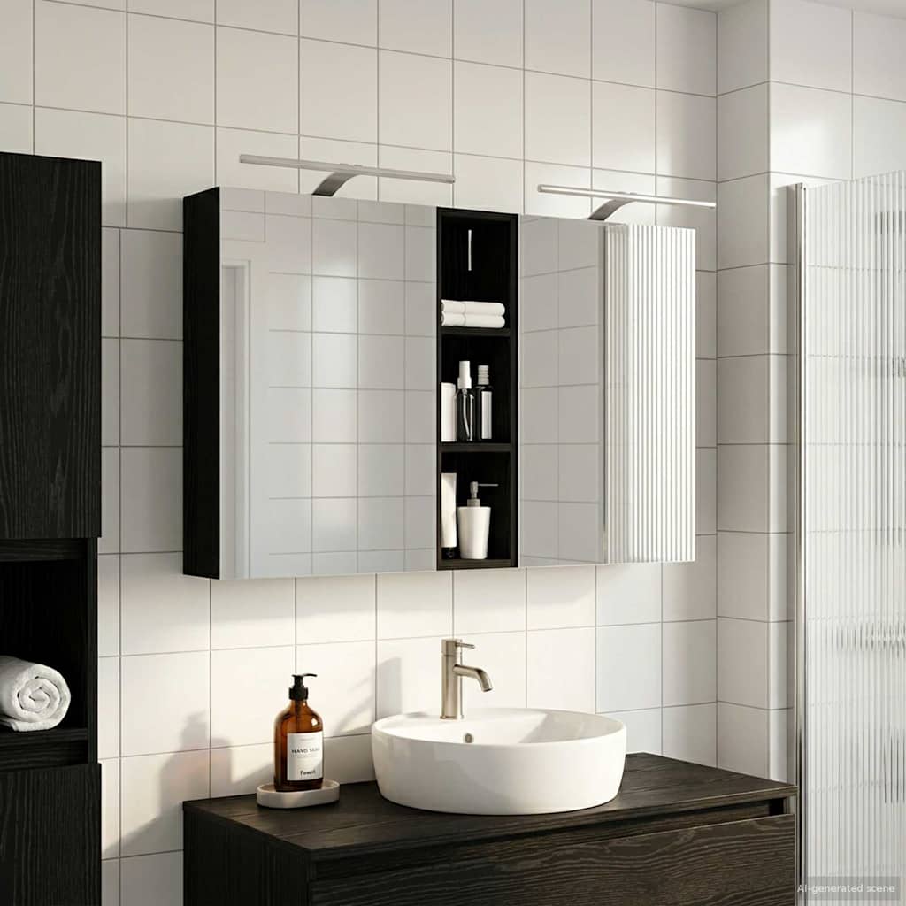 Kylpyhuoneen kaappisetti 3 pcs 120 x 14,5 x 70 cm Tekninen puu