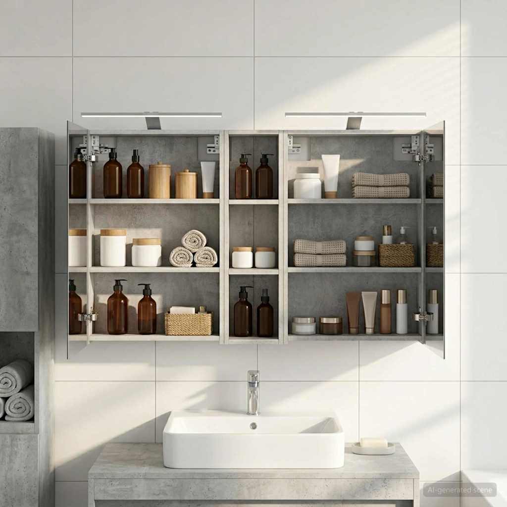 Kylpyhuoneen kaappisetti 3 pcs 120 x 14,5 x 70 cm Tekninen puu