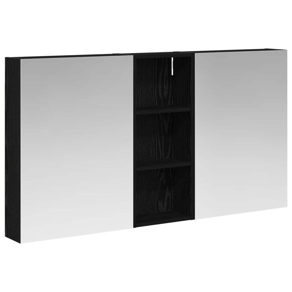 Kylpyhuoneen kaappisetti 3 pcs 130 x 14,5 x 70 cm Tekninen puu