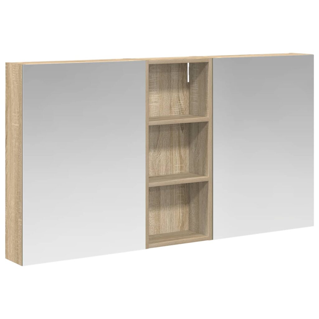 Kylpyhuoneen kaappisetti 3 pcs 130 x 14,5 x 70 cm Tekninen puu