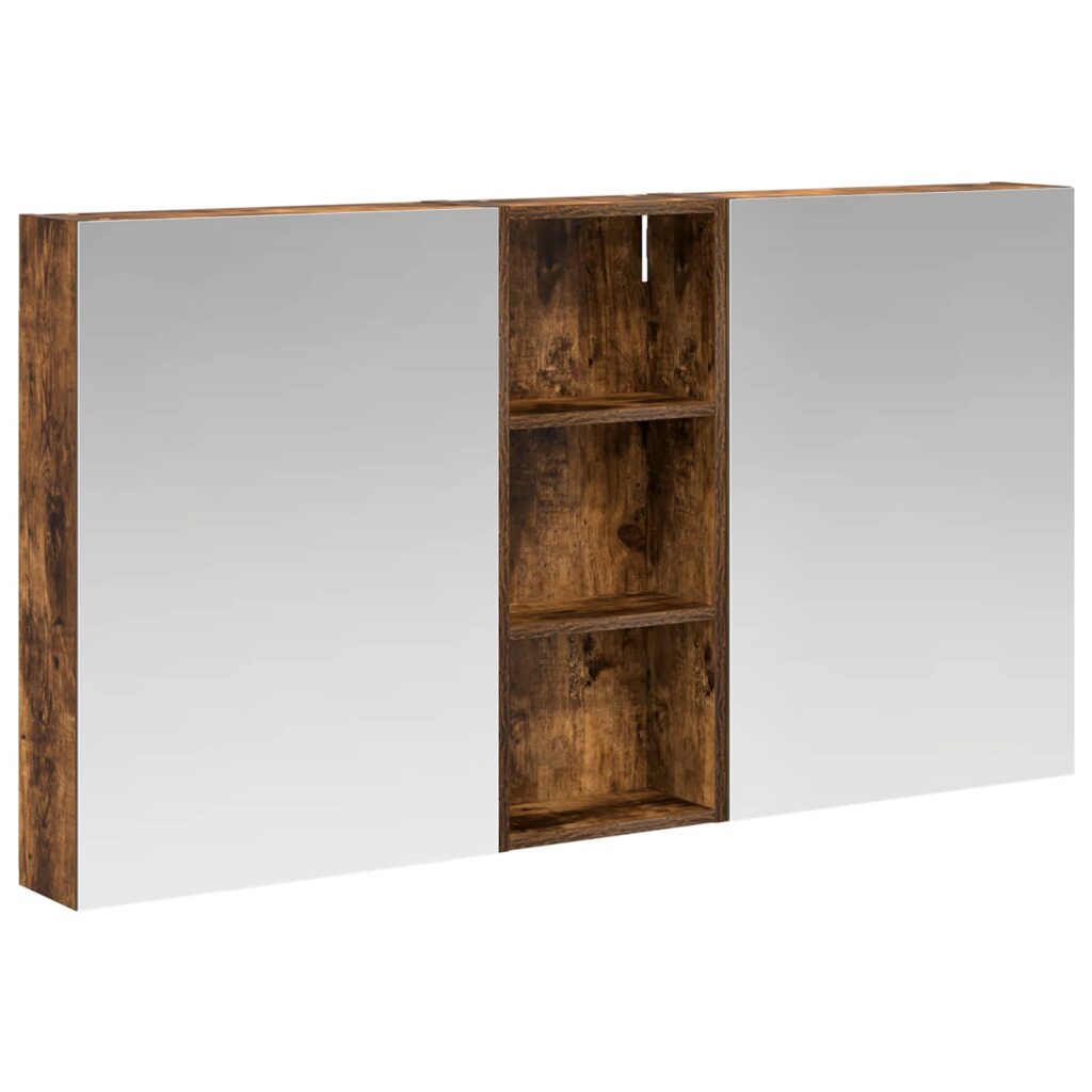 Kylpyhuoneen kaappisetti 3 pcs 130 x 14,5 x 70 cm Tekninen puu