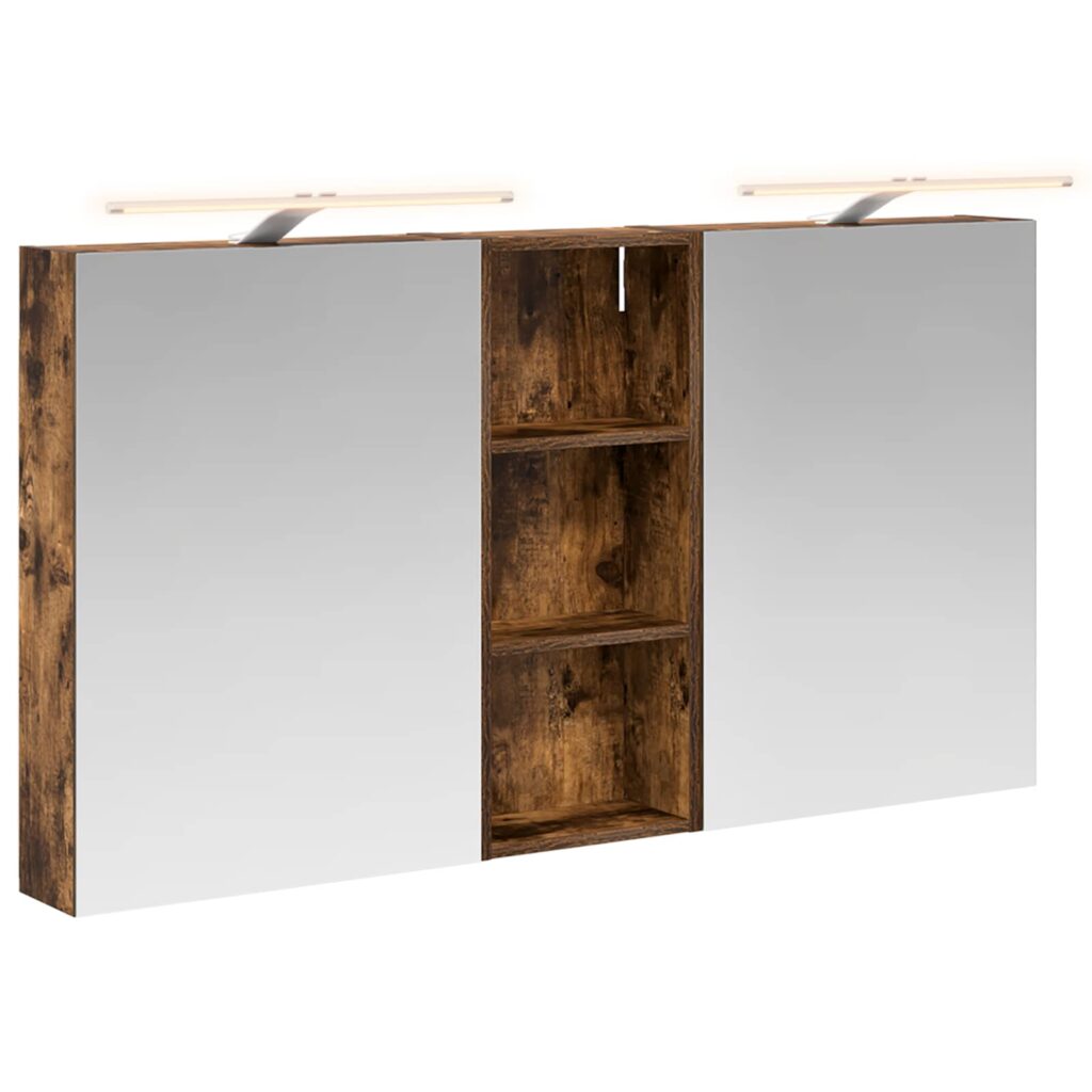 Kylpyhuoneen kaappisetti 3 pcs 130 x 14,5 x 70 cm Tekninen puu