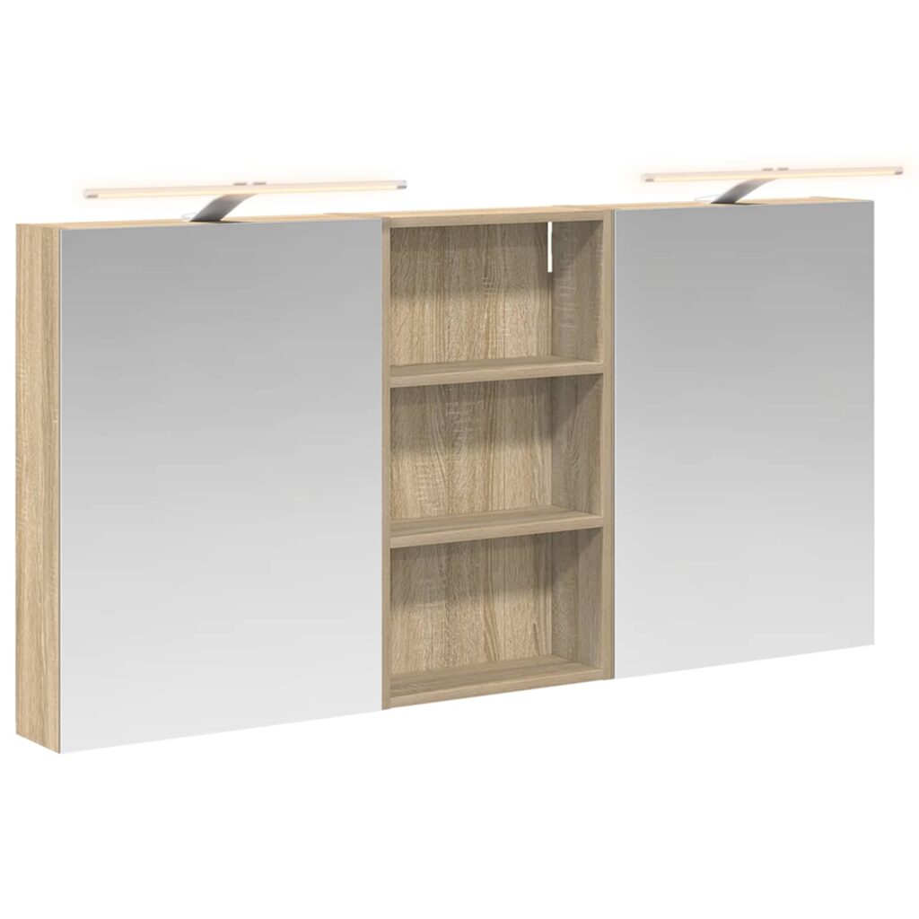 Kylpyhuoneen kaappisetti 3 pcs 140 x 14,5 x 70 cm Tekninen puu