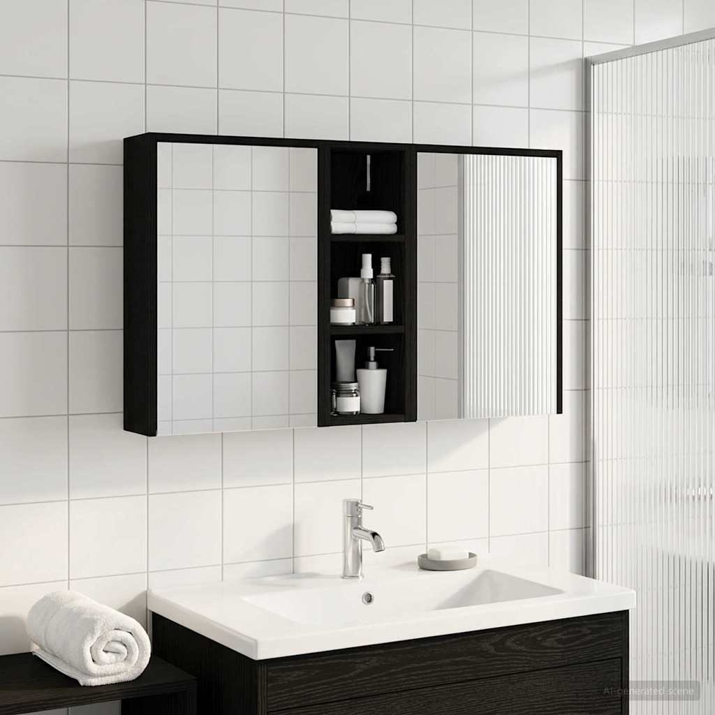 Kylpyhuoneen kaappisetti 3 pcs 106 x 16 x 62,5 cm Tekninen puu