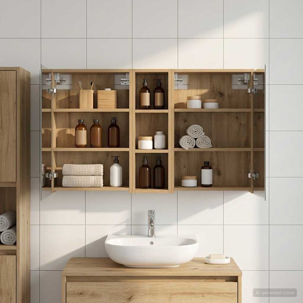 Kylpyhuoneen kaappisetti 3 pcs 106 x 16 x 62,5 cm Tekninen puu