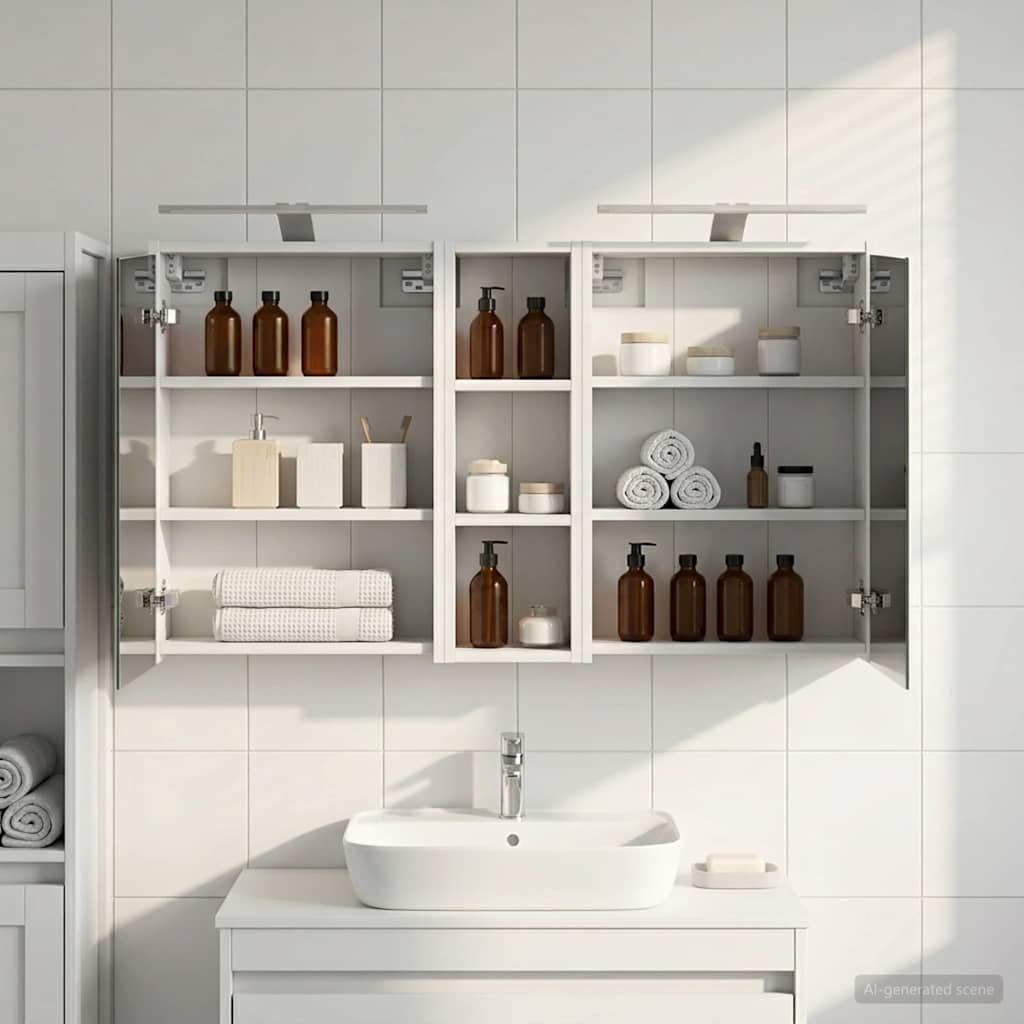 Kylpyhuoneen kaappisetti 3 pcs 106 x 16 x 62,5 cm Tekninen puu