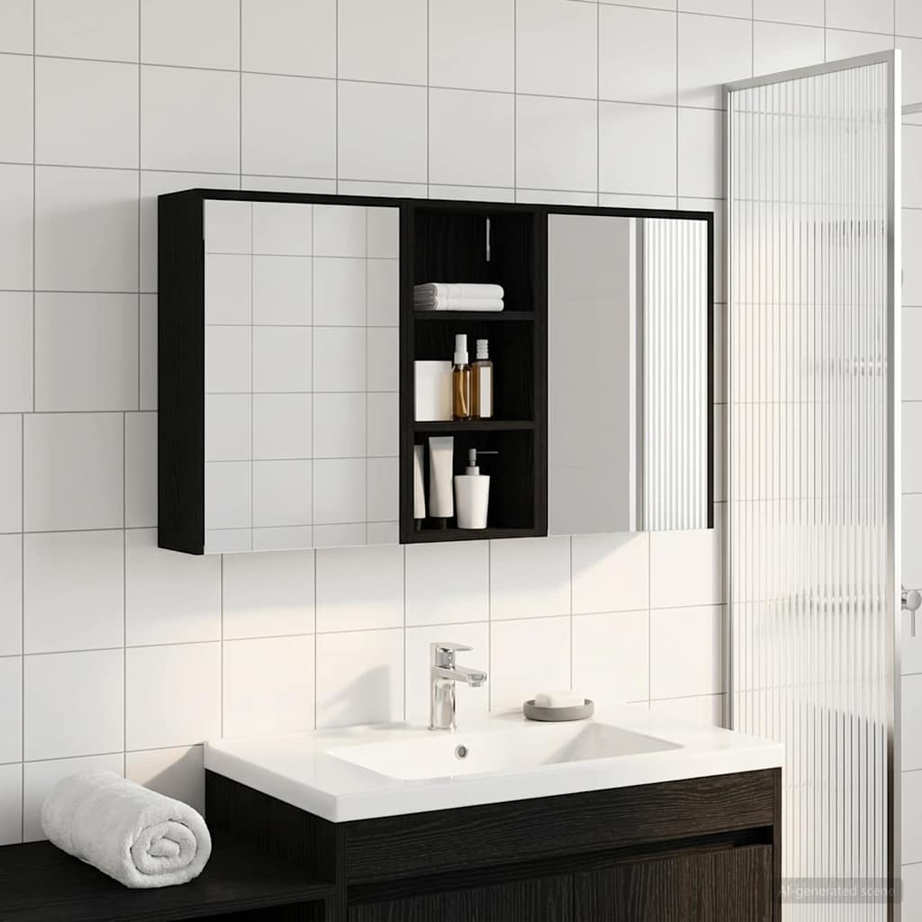 Kylpyhuoneen kaappisetti 3 pcs 116 x 16 x 62,5 cm Tekninen puu