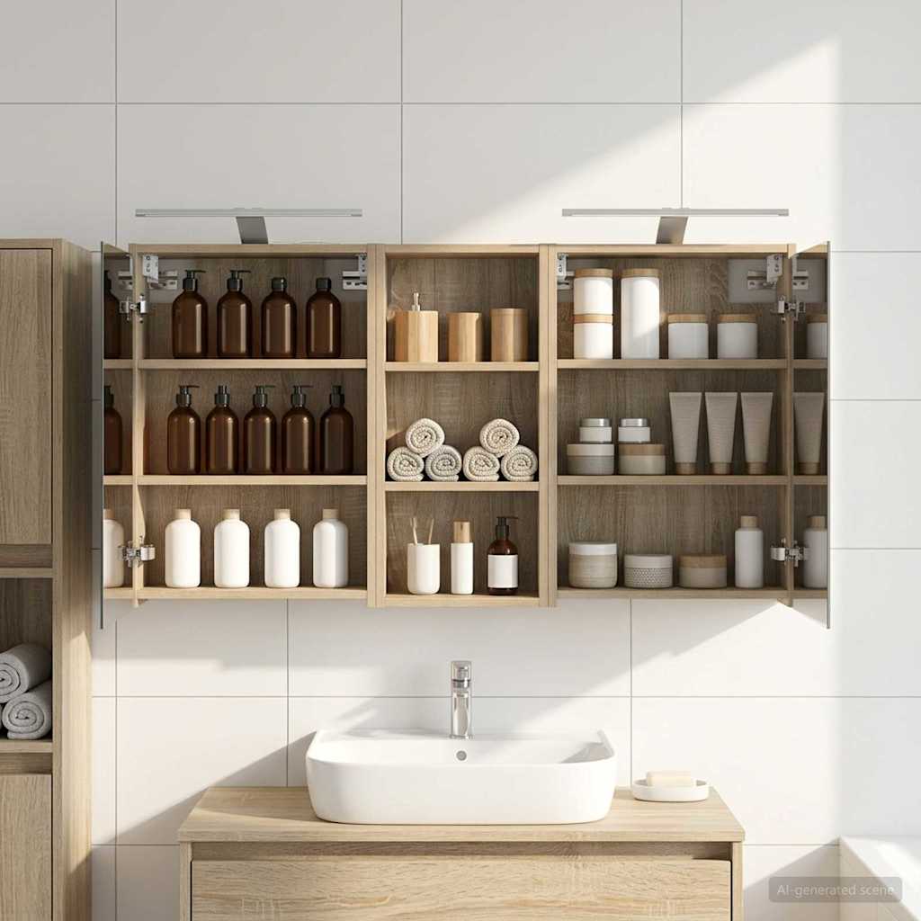 Kylpyhuoneen kaappisetti 3 pcs 116 x 16 x 62,5 cm Tekninen puu