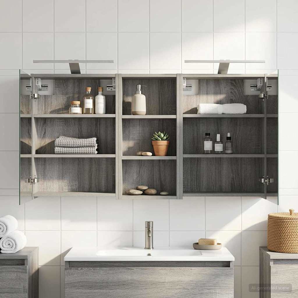 Kylpyhuoneen kaappisetti 3 pcs 116 x 16 x 62,5 cm Tekninen puu