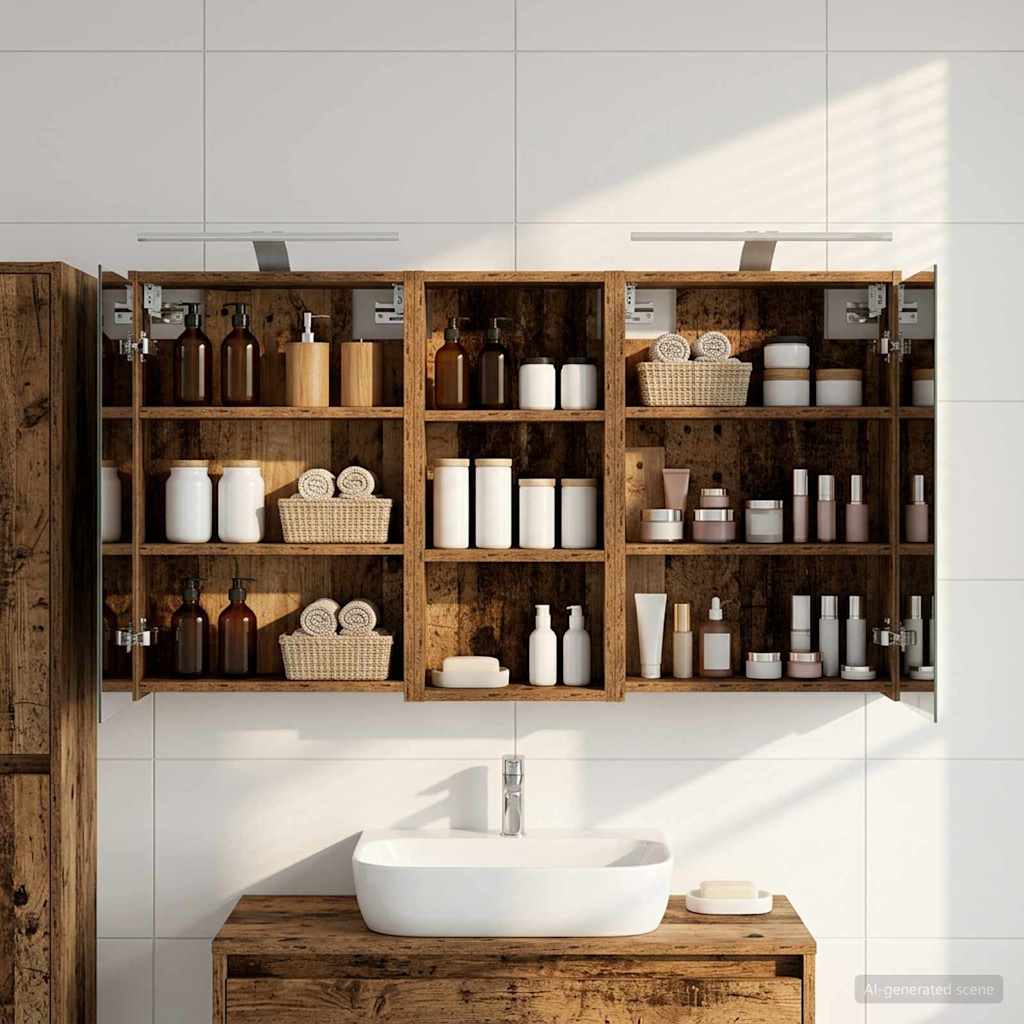 Kylpyhuoneen kaappisetti 3 pcs 116 x 16 x 62,5 cm Tekninen puu