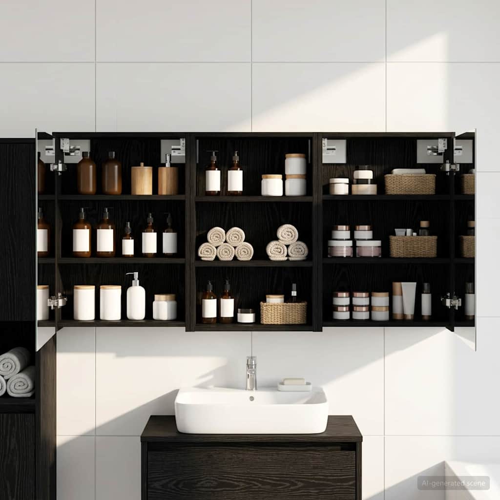 Kylpyhuoneen kaappisetti 3 pcs 126 x 16 x 62.5 cm Tekninen puu