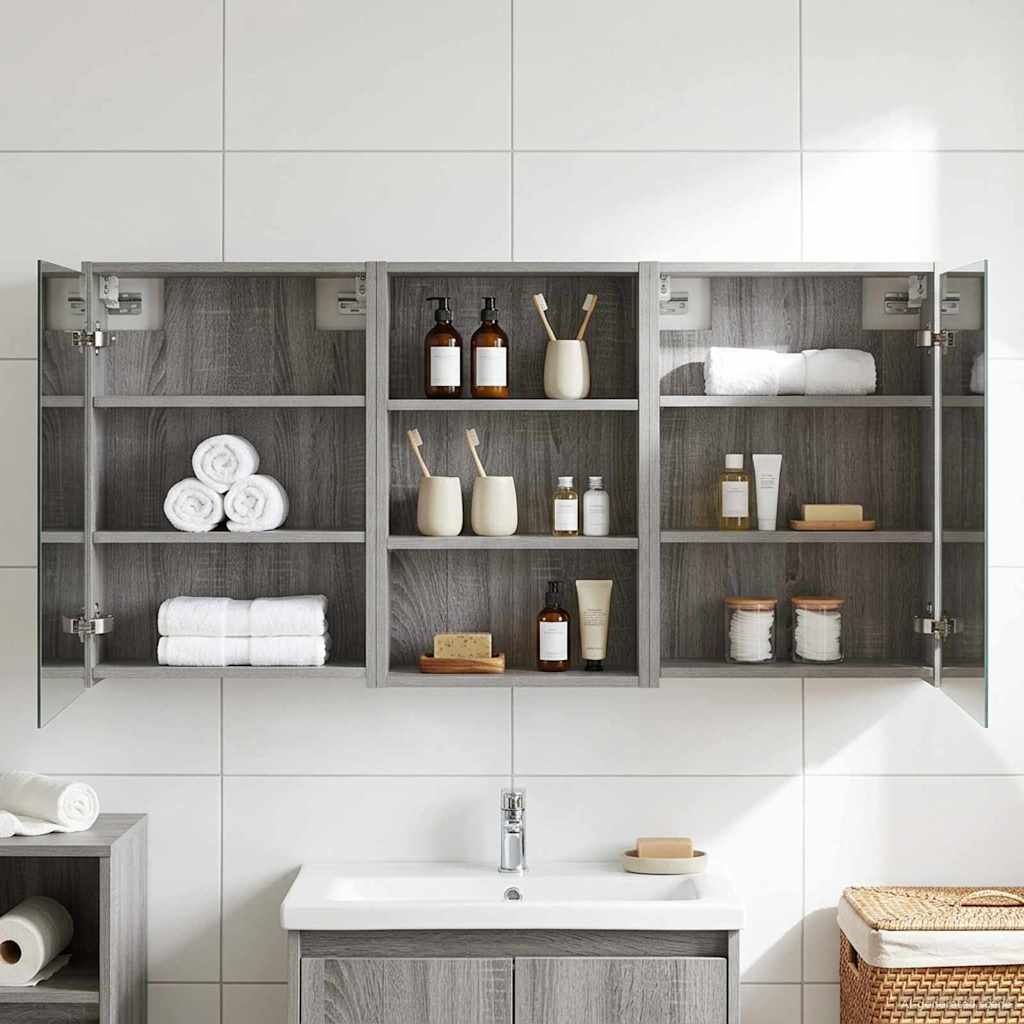 Kylpyhuoneen kaappisetti 3 pcs 126 x 16 x 62.5 cm Tekninen puu