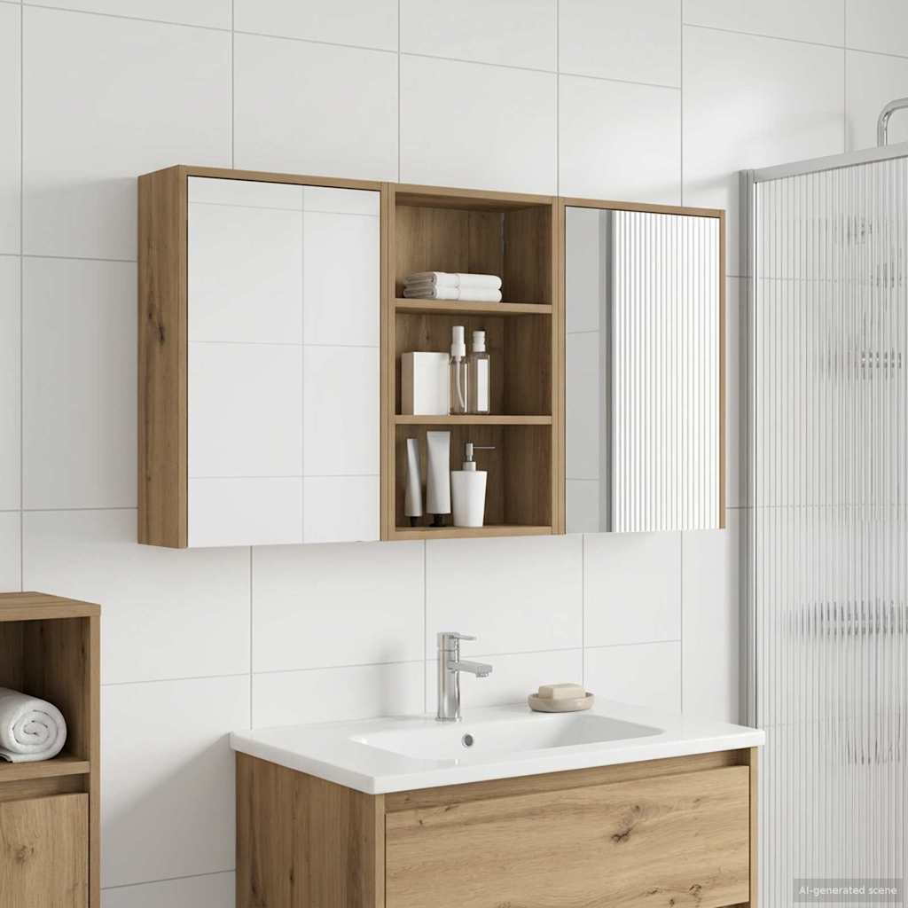 Kylpyhuoneen kaappisetti 3 pcs 126 x 16 x 62.5 cm Tekninen puu