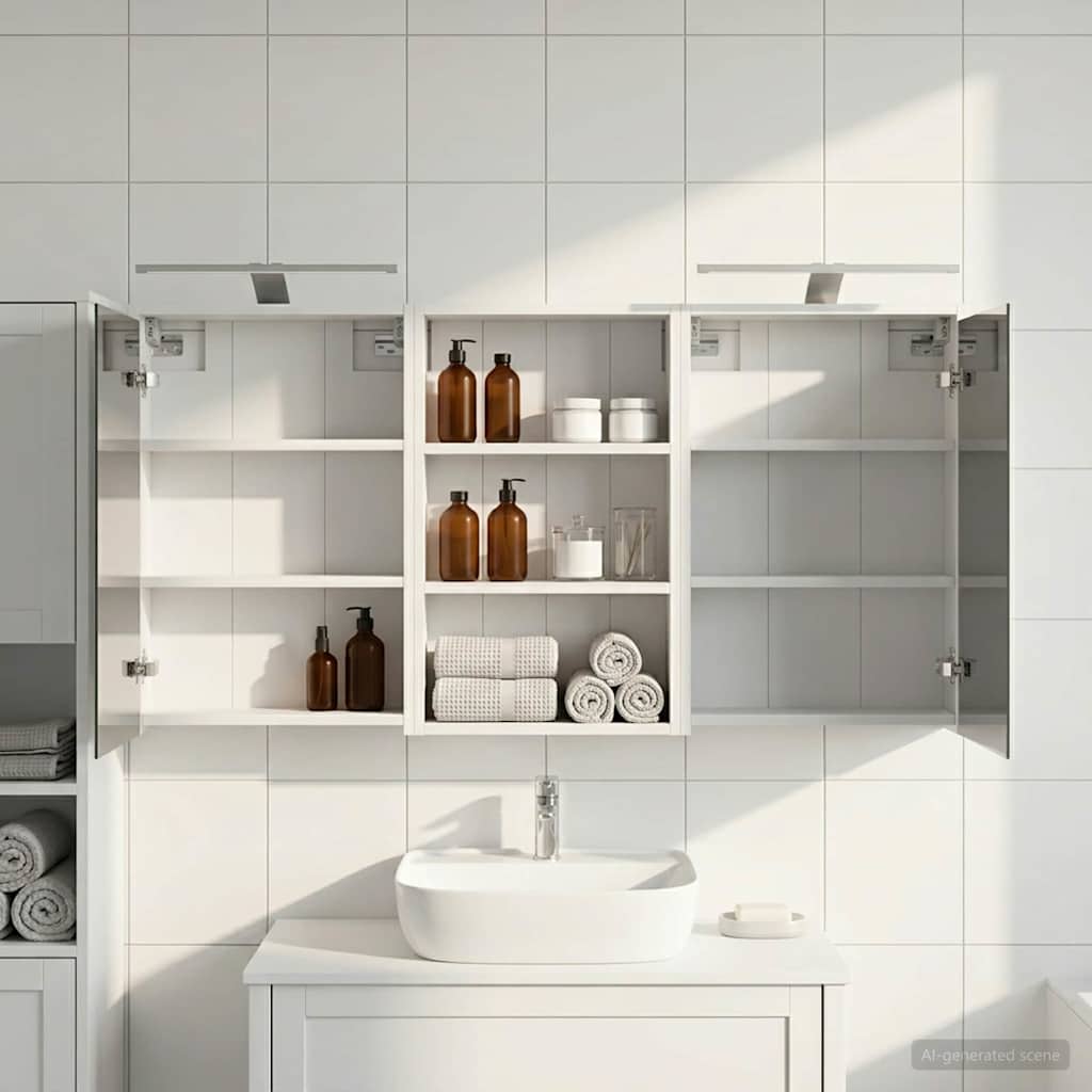 Kylpyhuoneen kaappisetti 3 pcs 126 x 16 x 62.5 cm Tekninen puu