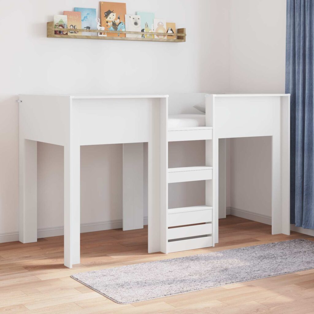 Kerrossänky Lapset Valkoinen 2FT6 Small Single Tekninen puu